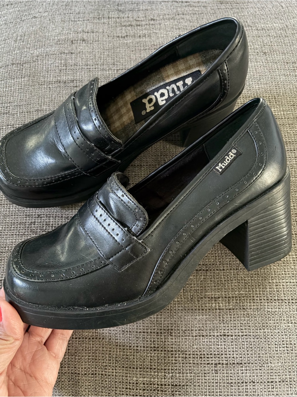 Vintage 90’s Y2K Mudd Platform Loafers Chunky Heel Womens 7.5